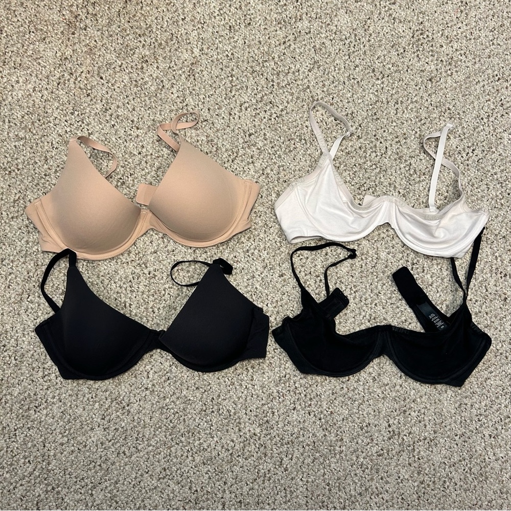 SKIMS Bundle Bra Set - Black, White, Nude - 34D